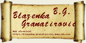 Blaženka Granatirović vizit kartica